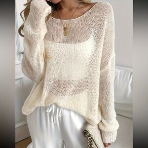 Ivory Ever So Soft Relaxed Fit Long Sleeve Pullover Sweater